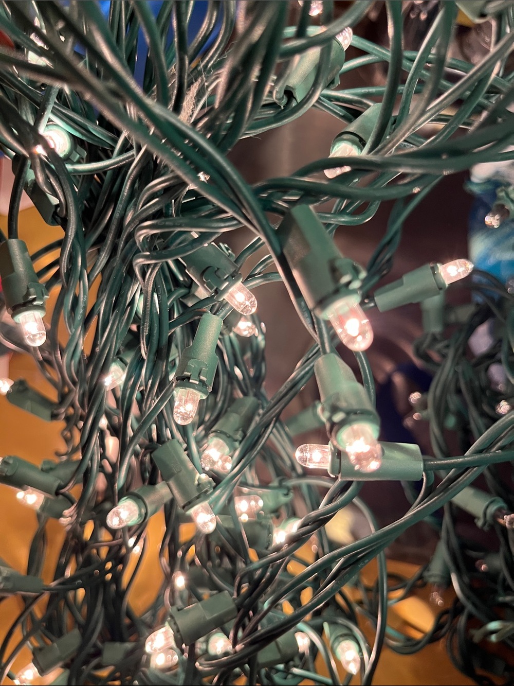 Green String Lights - Classic Mini Bulb Holiday Lights White Warm Lights